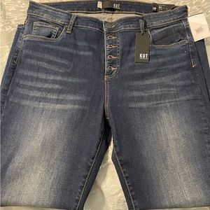 NWT New KUT Kut from the Kloth Button Fly 14W Mia Skinny Jeans